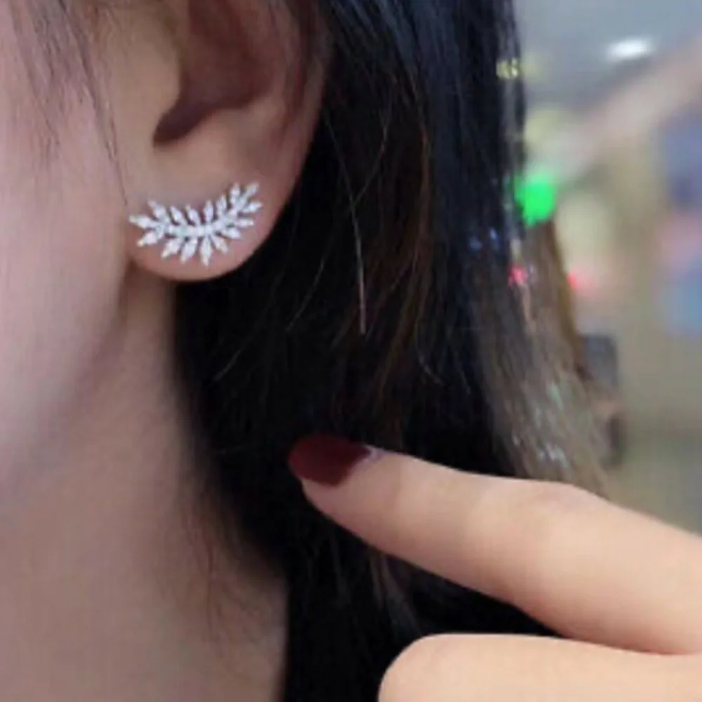 New Cute 925 Sterling Silver Stud Earrings for Women Wedding Party Jewelry Gift - Picture 2 of 6